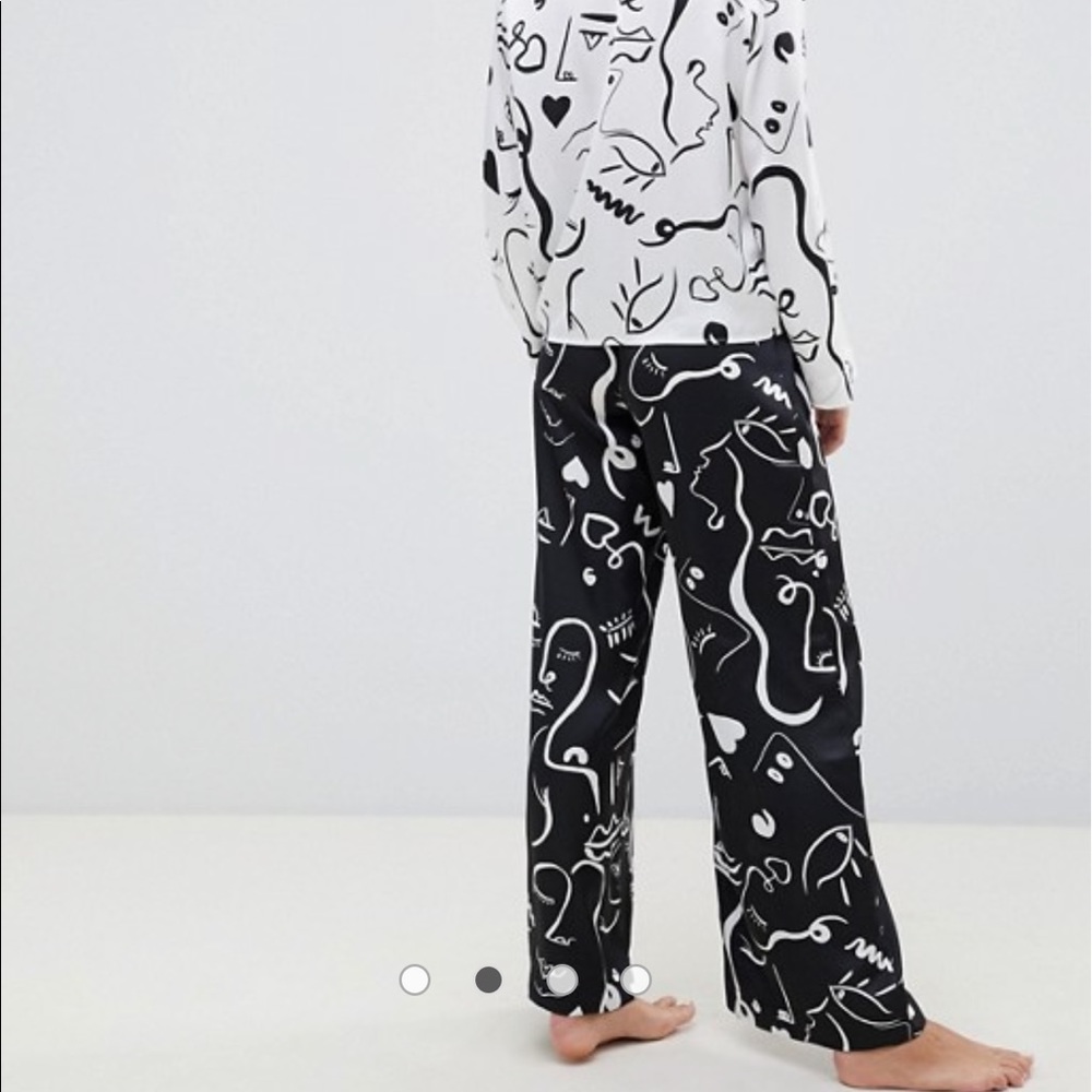 Satan black and white pajama pants